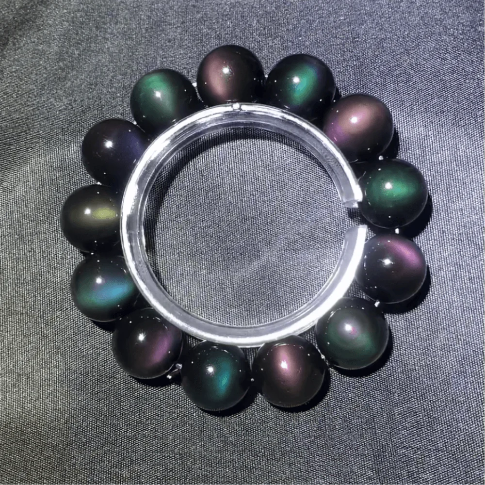 Qynzara™  Aurora Rainbow Obsidian Bracelet