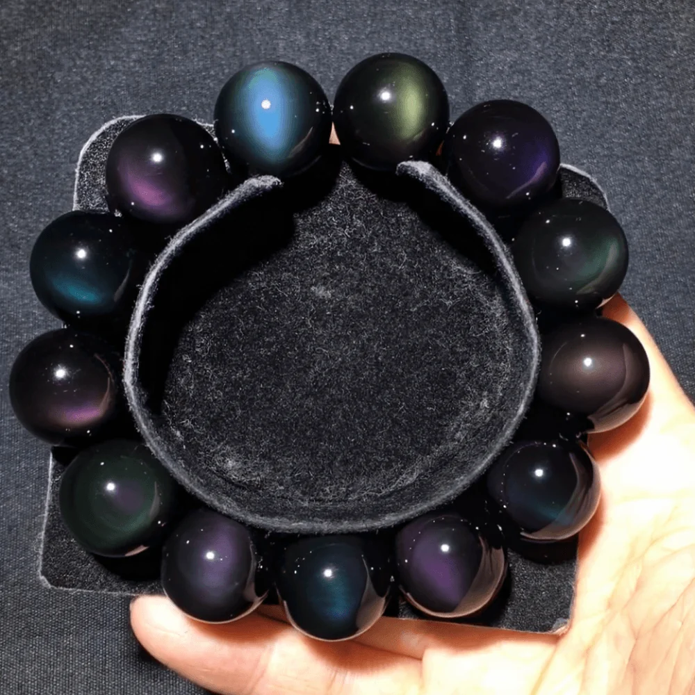 Qynzara™  Aurora Rainbow Obsidian Bracelet