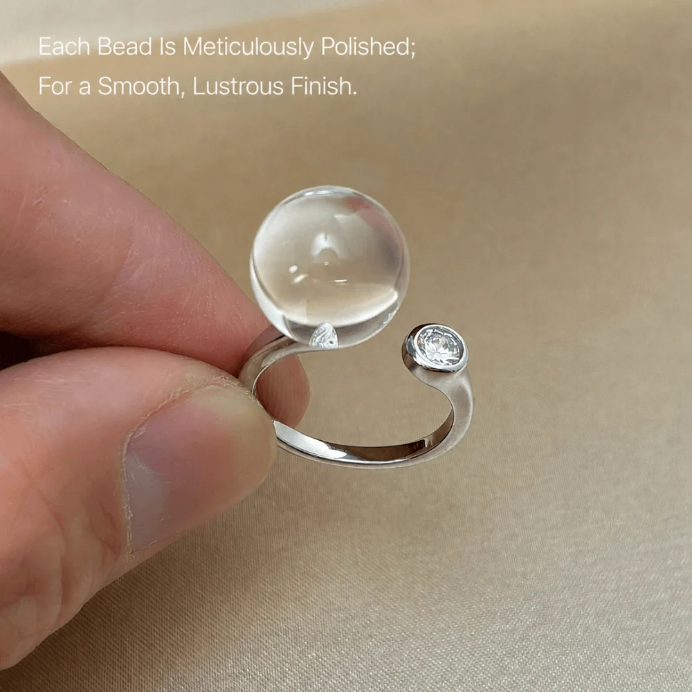 Qynzara™ Invisible Floating Bubble Clear Quartz Ring
