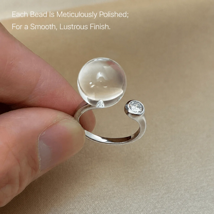Qynzara™ Invisible Floating Bubble Clear Quartz Ring