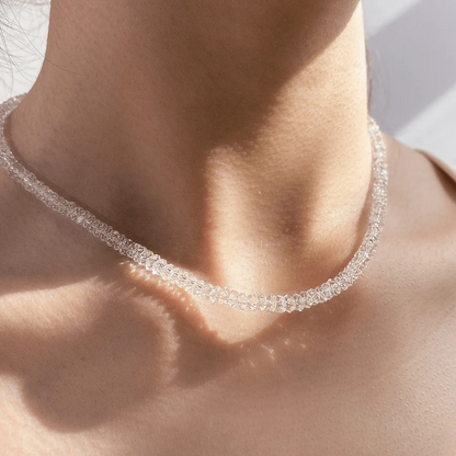 Qynzara™ Crushed Ice Clear Quartz Necklace