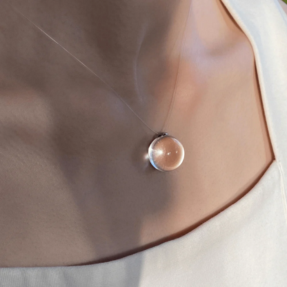 Qynzara™ Invisible Floating Bubble Clear Quartz Necklace