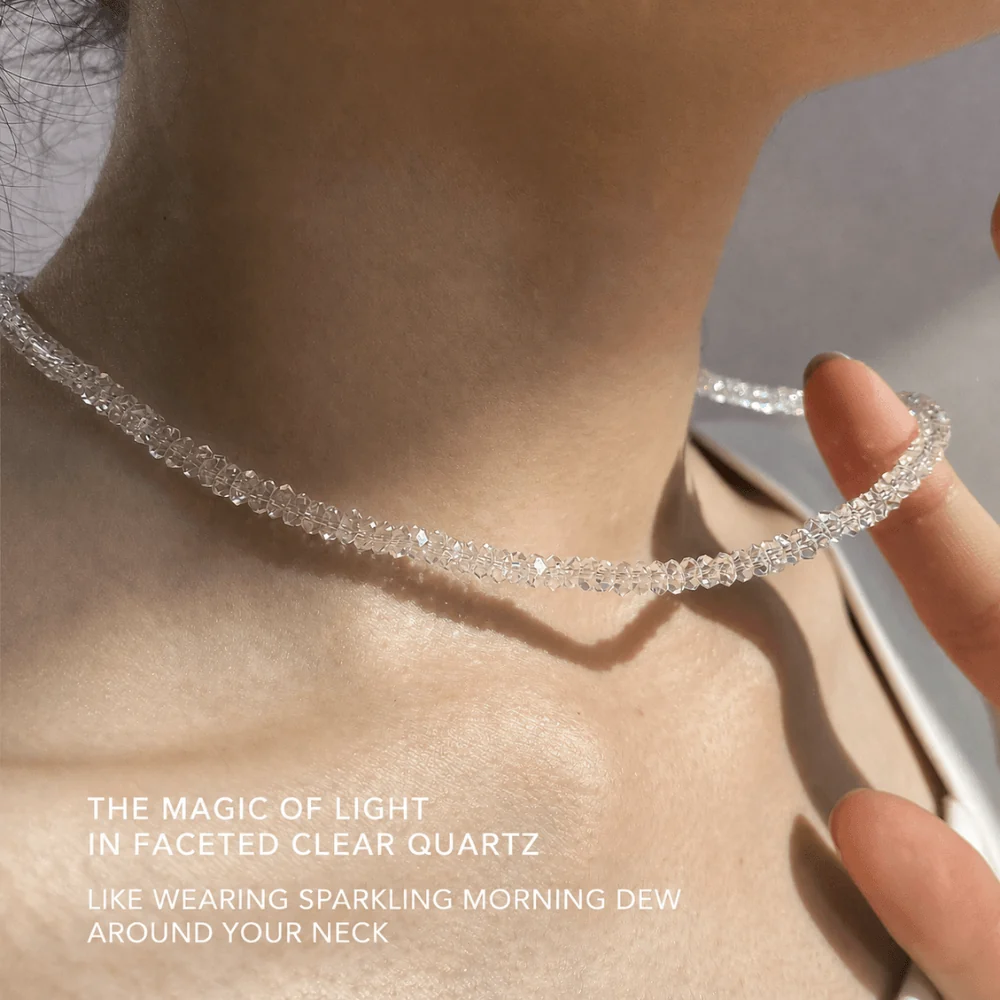 Qynzara™ Crushed Ice Clear Quartz Necklace