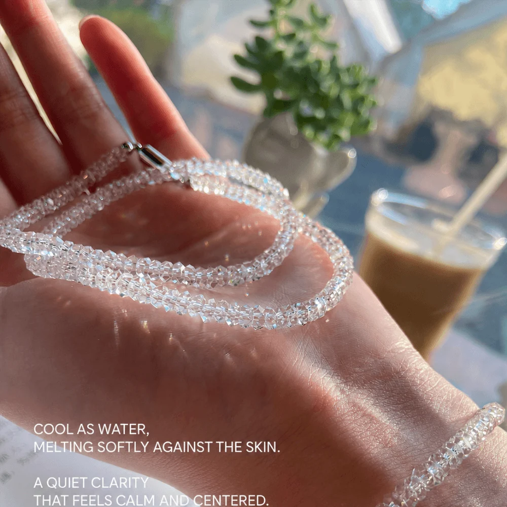 Qynzara™ Crushed Ice Clear Quartz Bracelet