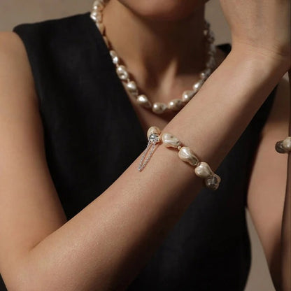 Qynzara™ Liquid Light Baroque Crystal Pearl Bracelet