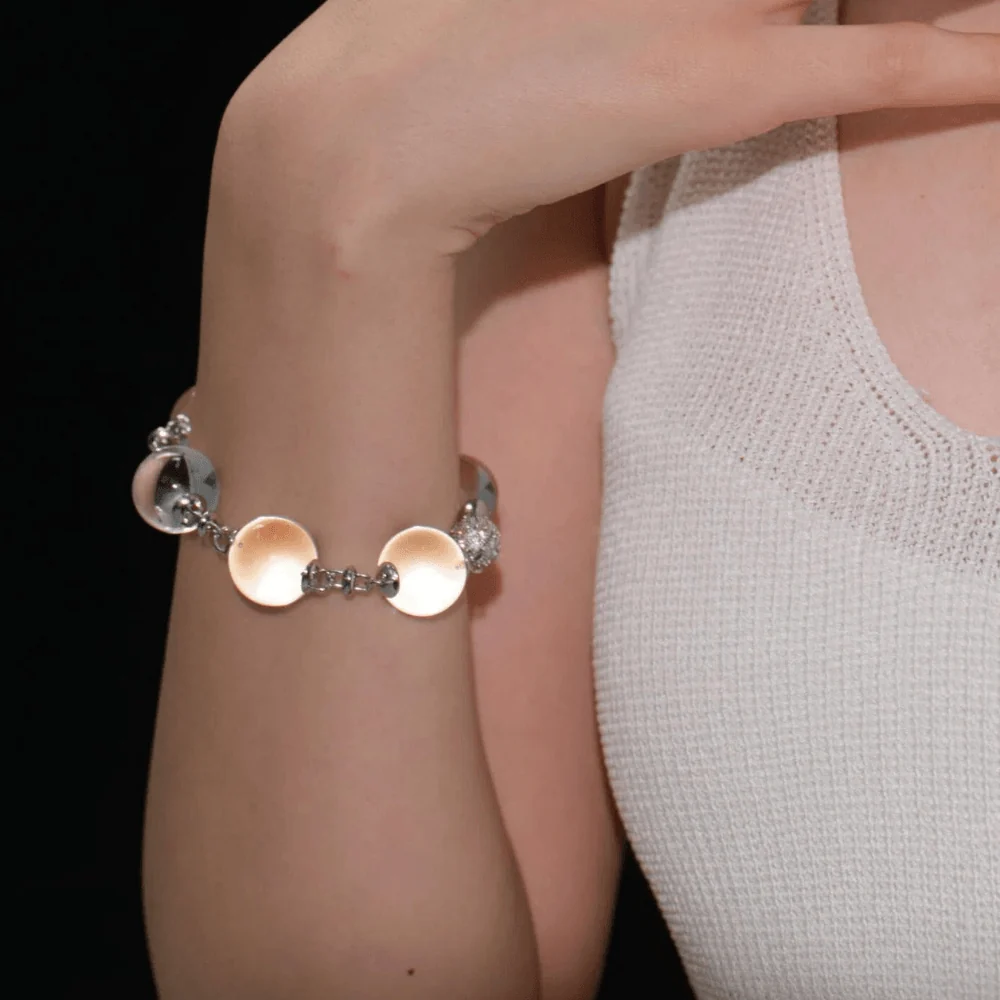 Qynzara™ Floating Bubble Clear Quartz Bracelet