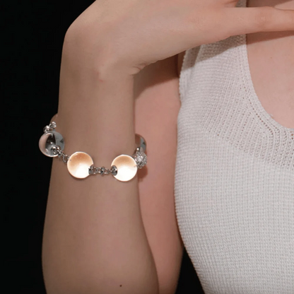 Qynzara™ Floating Bubble Clear Quartz Bracelet