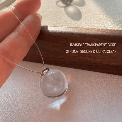 Qynzara™ Invisible Floating Bubble Clear Quartz Necklace