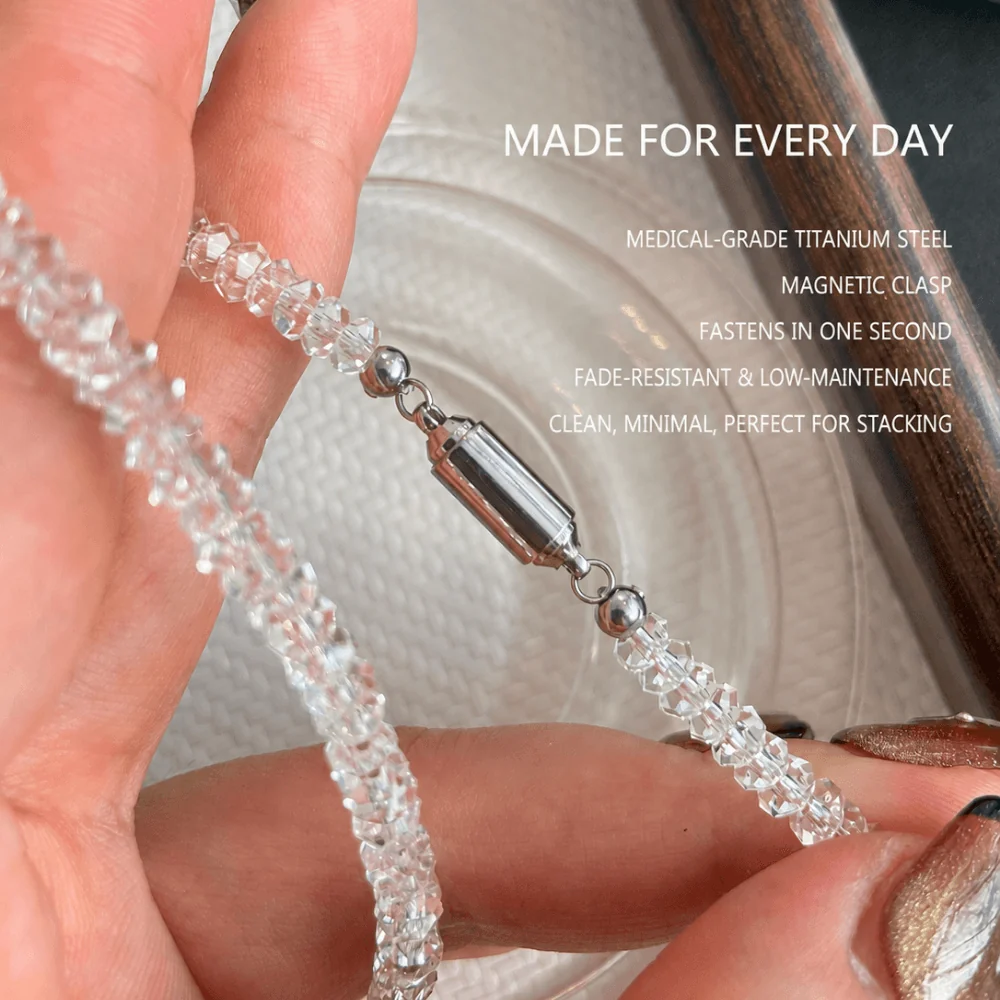 Qynzara™ Crushed Ice Clear Quartz Bracelet