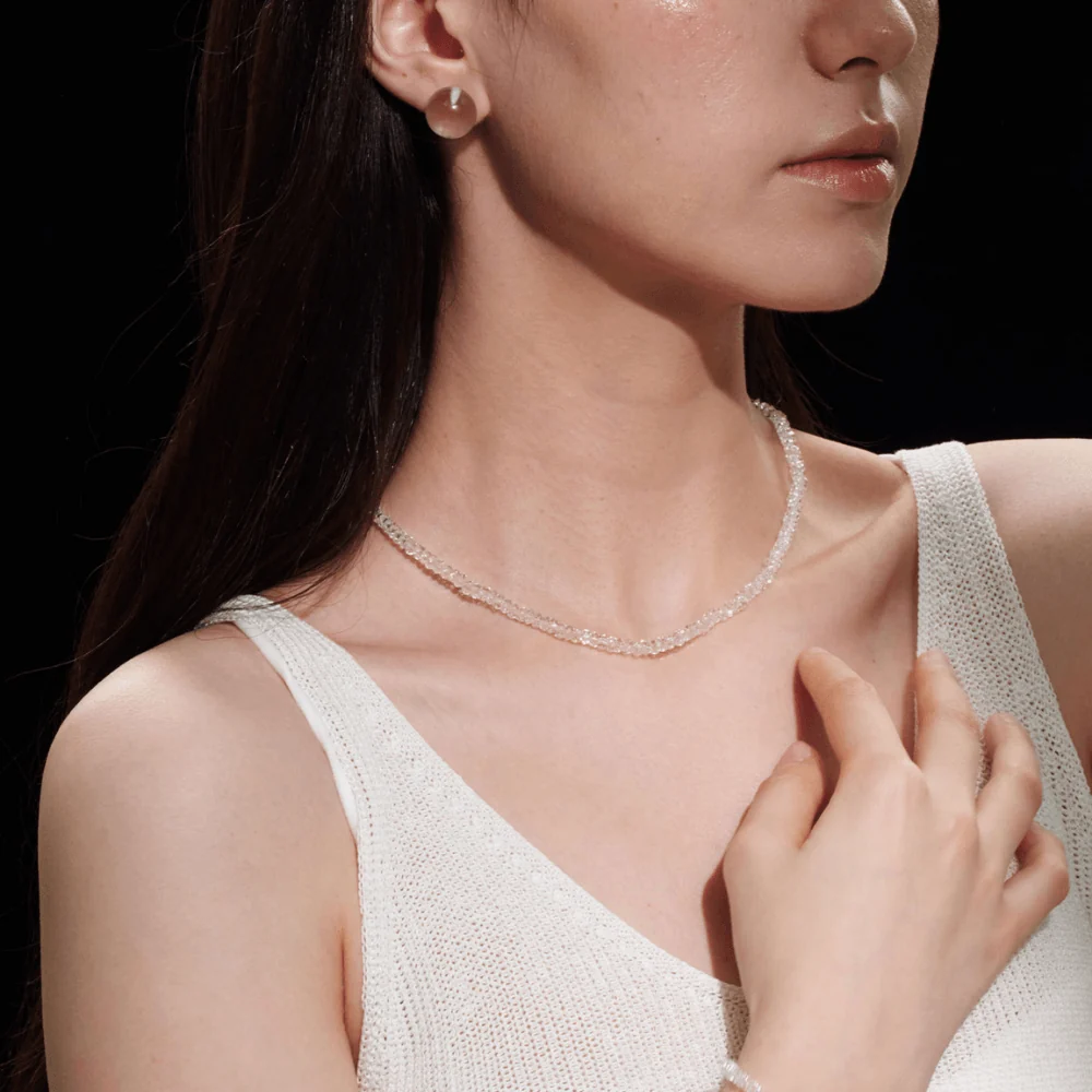 Qynzara™ Crushed Ice Clear Quartz Necklace