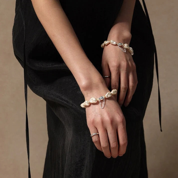 Qynzara™ Liquid Light Baroque Crystal Pearl Bracelet
