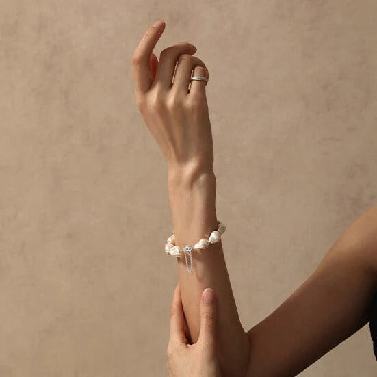 Qynzara™ Liquid Light Baroque Crystal Pearl Bracelet