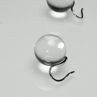 Qynzara™ Floating Bubble Clear Quartz Earrings
