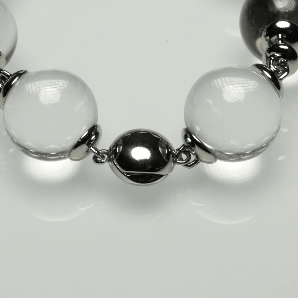 Qynzara™ Floating Bubble Clear Quartz Bracelet