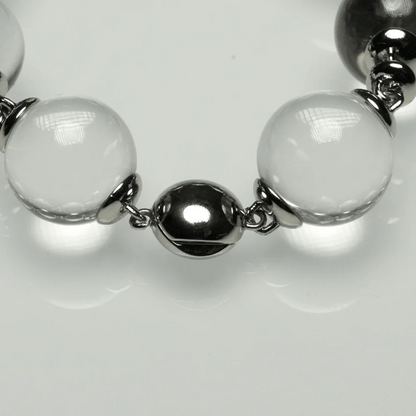 Qynzara™ Floating Bubble Clear Quartz Bracelet