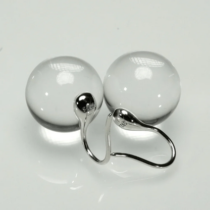 Qynzara™ Floating Bubble Clear Quartz Earrings