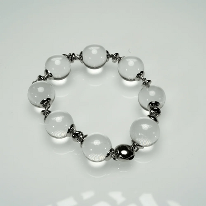 Qynzara™ Floating Bubble Clear Quartz Bracelet