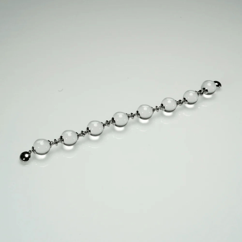 Qynzara™ Floating Bubble Clear Quartz Bracelet