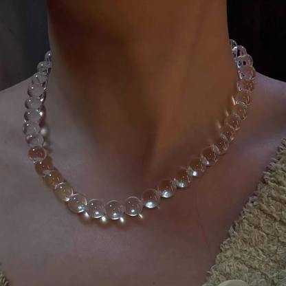 Qynzara™ Water Bubble Clear Quartz Necklace