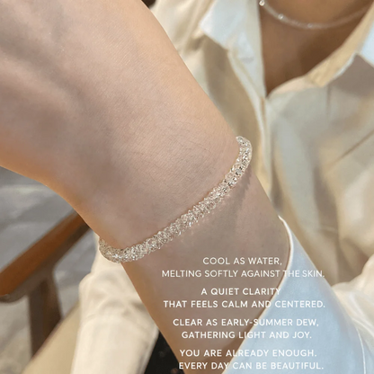 Qynzara™ Crushed Ice Clear Quartz Bracelet