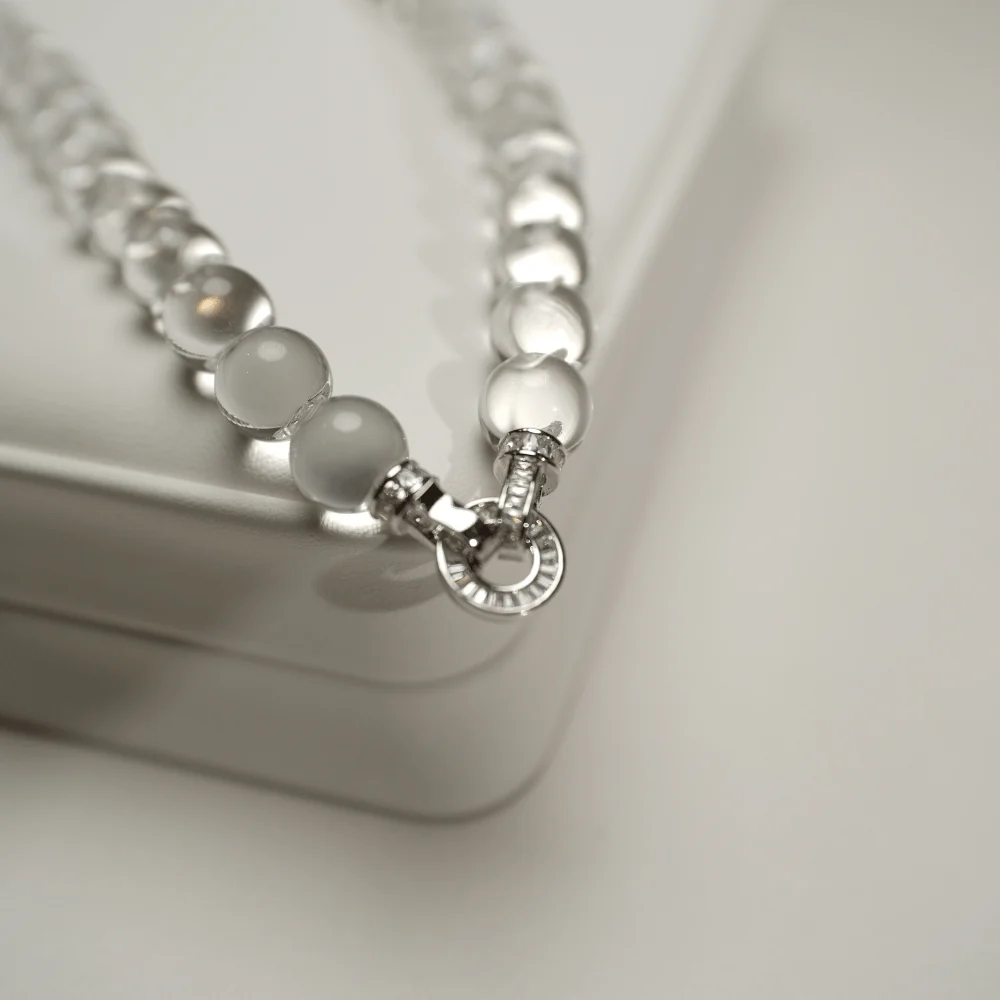 Qynzara™ Water Bubble Clear Quartz Necklace