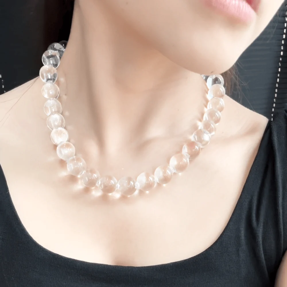 Qynzara™ Water Bubble Clear Quartz Necklace