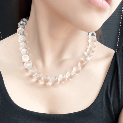 Qynzara™ Water Bubble Clear Quartz Necklace