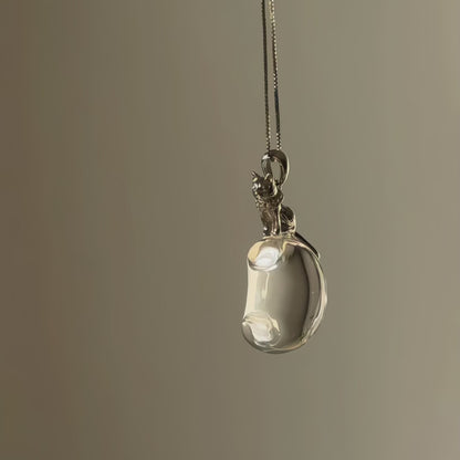 Qynzara™ Cat on the Moon Clear Quartz Necklace